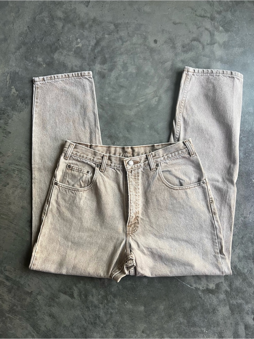 Vintage Arizona Jeans Co. Straight Leg Tan Denim Jeans made in USA 34x30 (32x29)